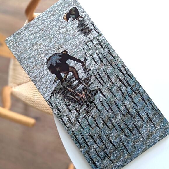 Vintage Vietnamese Lacquered Wood Panel - Picture 3 of 4